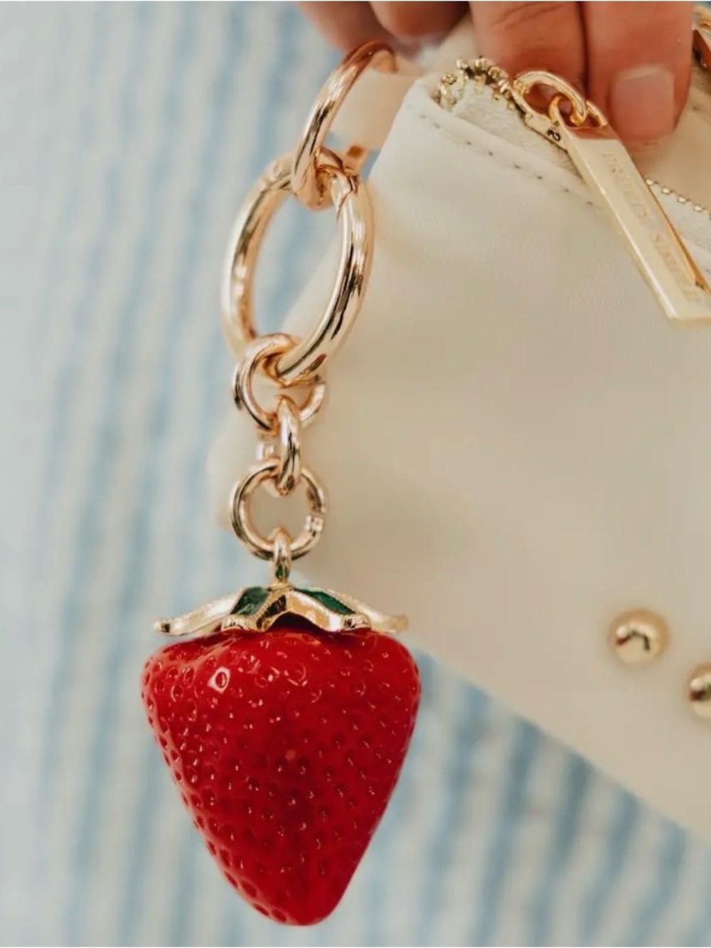 Strawberry Charm Keychain Accent for Women’s Bag - Red